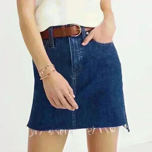 MADEWELL Stretch Denim Straight Mini Skirt